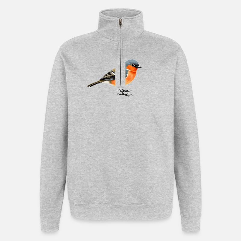 Buchfink - Quarter-Zip-Sweatshirt - Grau meliert