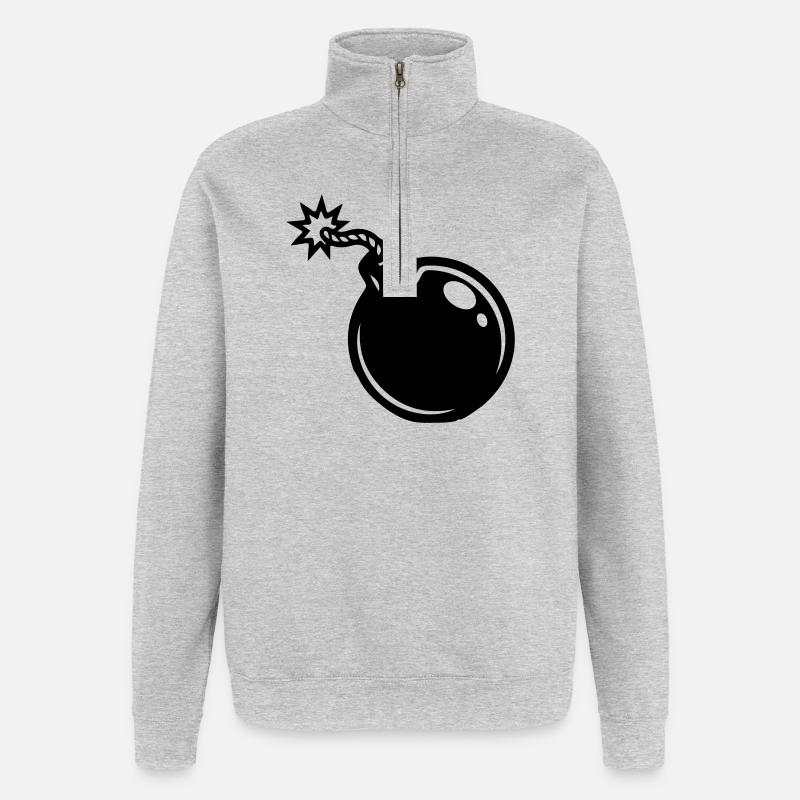 Bomb Icon - Quarter-Zip Sweatshirt - heather grey