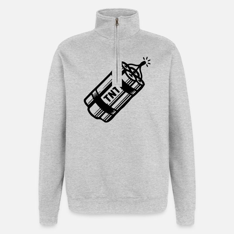 Dynamit Tnt - Quarter-Zip-Sweatshirt - Grau meliert