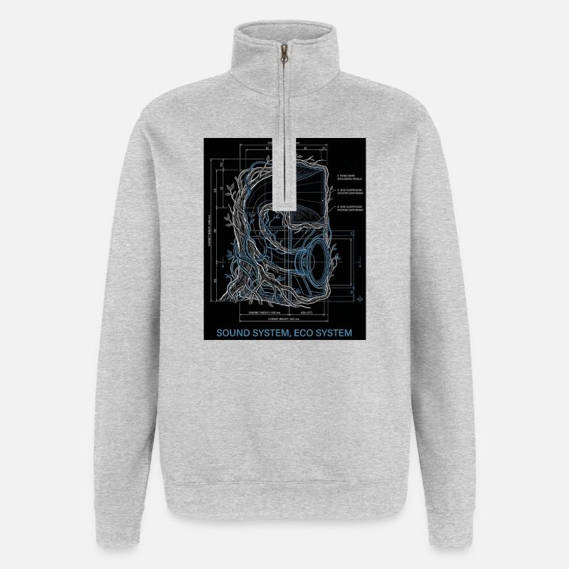 Soundsystem Eco - Quarter-Zip-Sweatshirt - Grau meliert