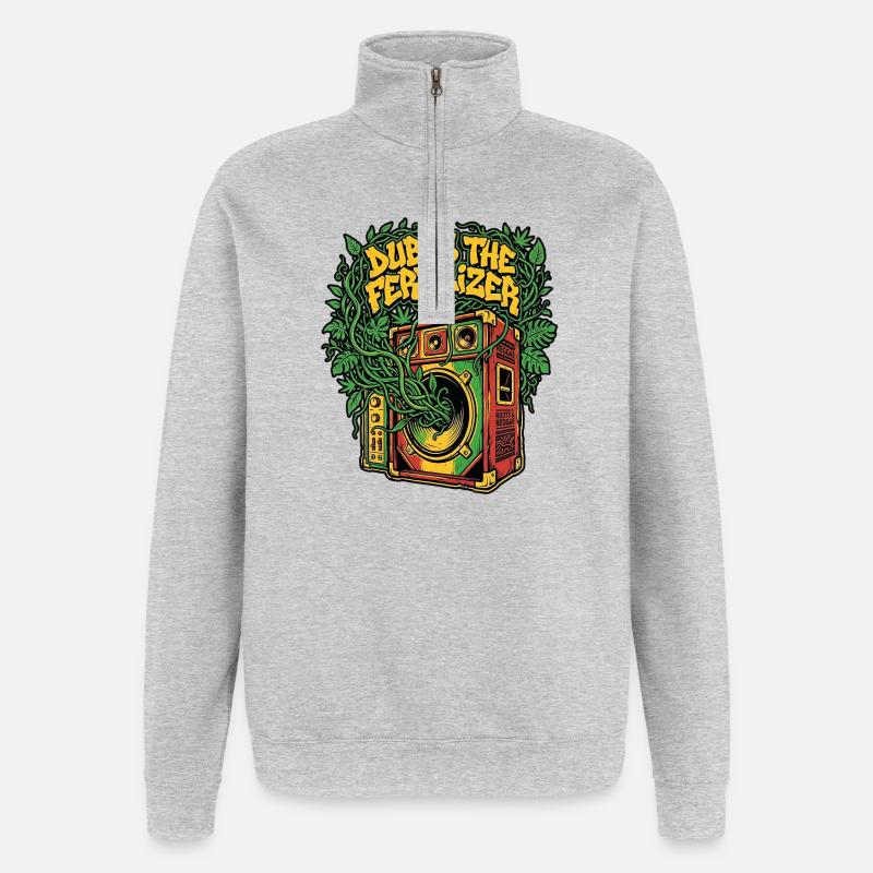 Sol Dub Reggae - Sweat à zip 1/4 - gris chiné