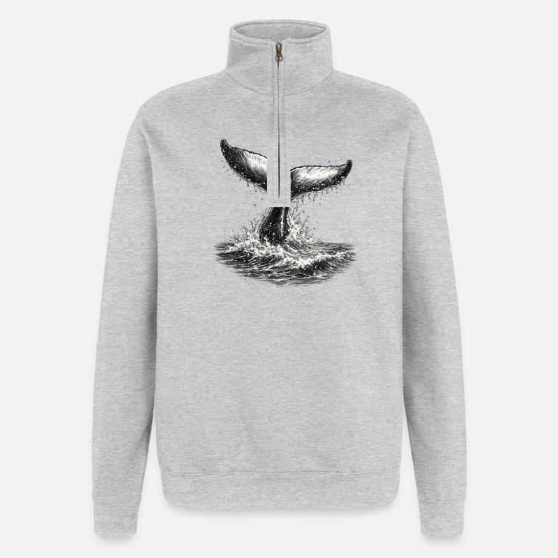 Dérive électorale - Sweat à zip 1/4 - gris chiné