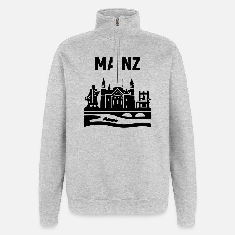Mainz Silhouette Landmark - Quarter-Zip Sweatshirt - heather grey