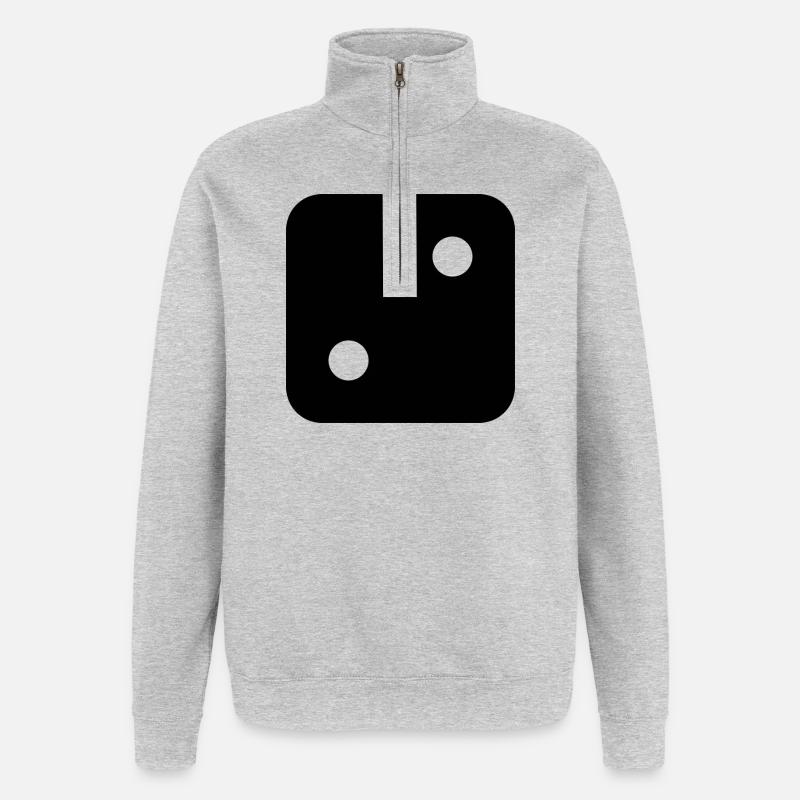 Dit - Sweat à zip 1/4 - gris chiné