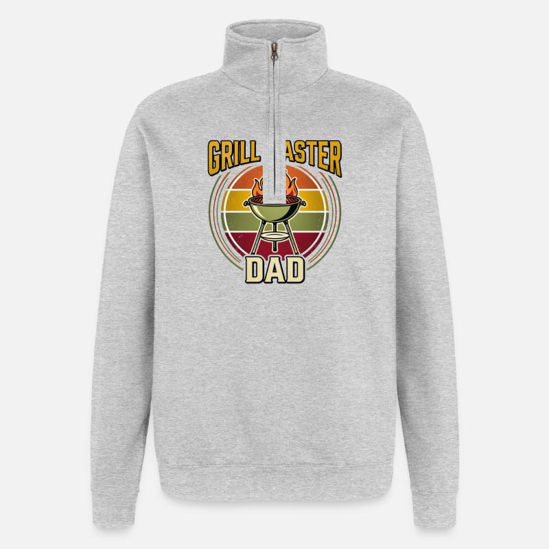 Grill Master Dad - Quarter-Zip Sweatshirt - heather grey