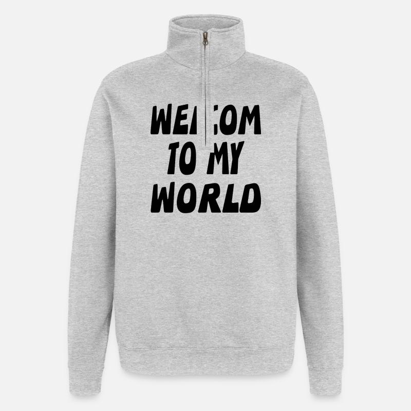 Welcome - Quarter-Zip Sweatshirt - heather grey