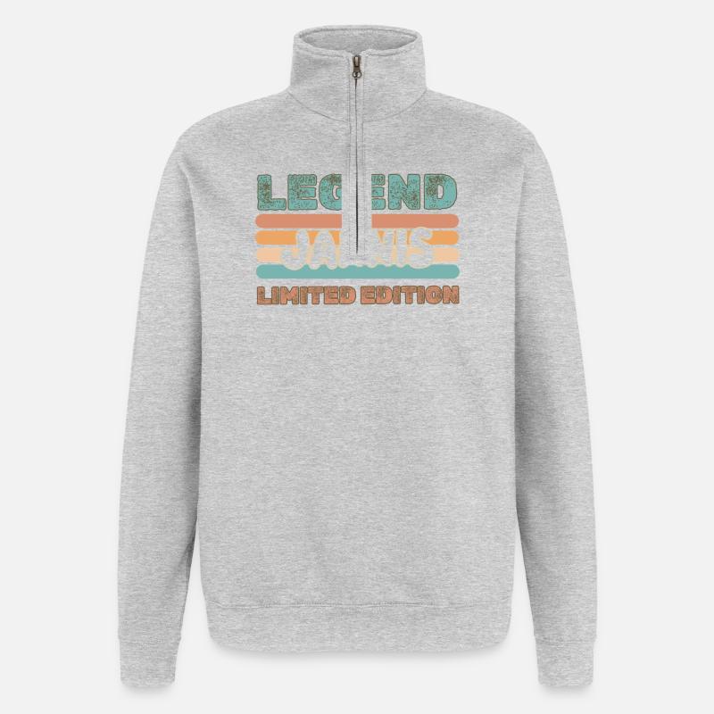 Dire Jannis - Sweat à zip 1/4 - gris chiné