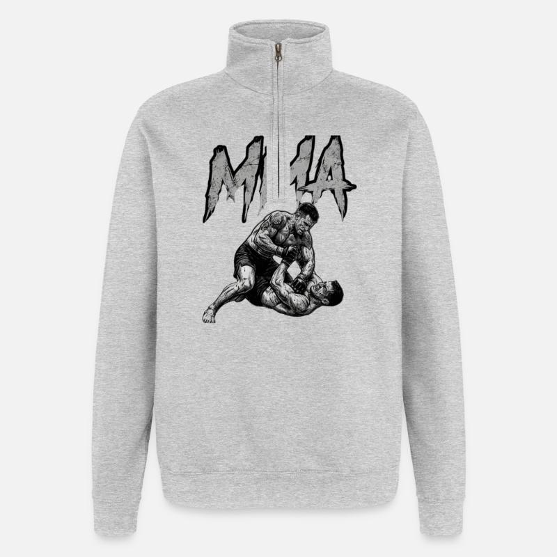 MMA Grappling - Quarter-Zip-Sweatshirt - Grau meliert