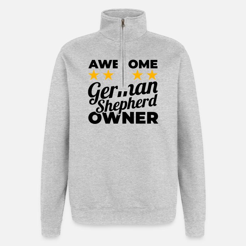 Bester Schäferhund Besitzer - Quarter-Zip-Sweatshirt - Grau meliert