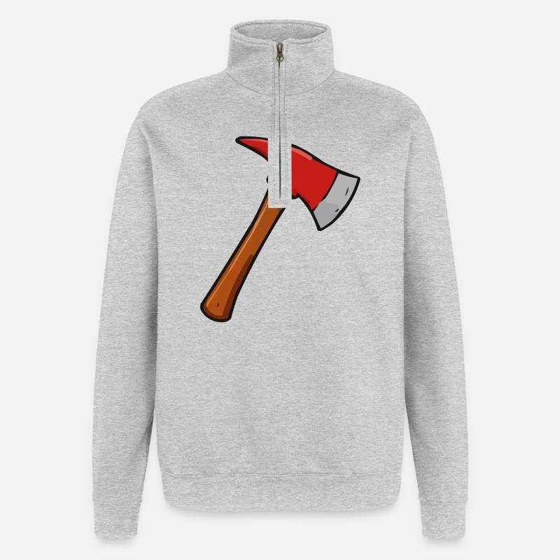 axt - Quarter-Zip-Sweatshirt - Grau meliert