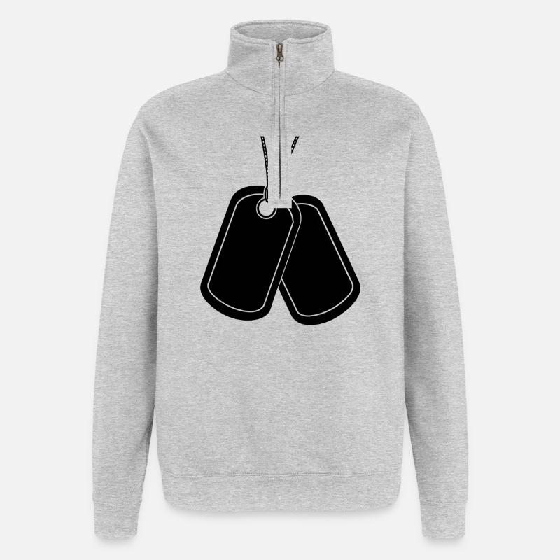 Hundemarke - Quarter-Zip-Sweatshirt - Grau meliert