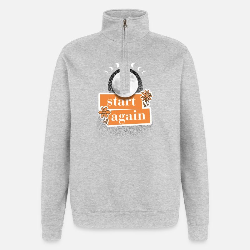Start again - Quarter-Zip-Sweatshirt - Grau meliert