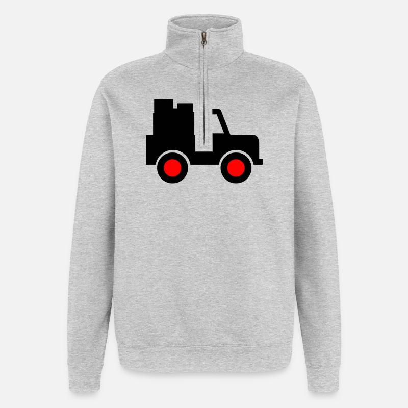 Auto - Quarter-Zip-Sweatshirt - Grau meliert