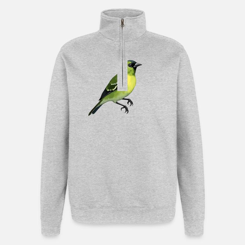 Oiseau Pintard - Sweat à zip 1/4 - gris chiné
