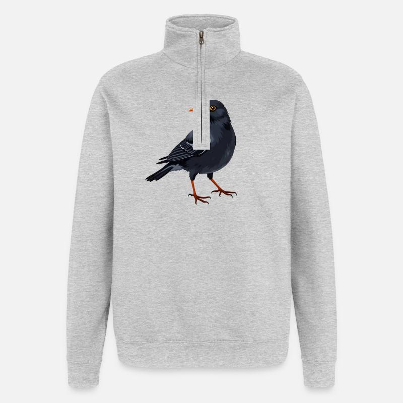 Merle - Sweat à zip 1/4 - gris chiné