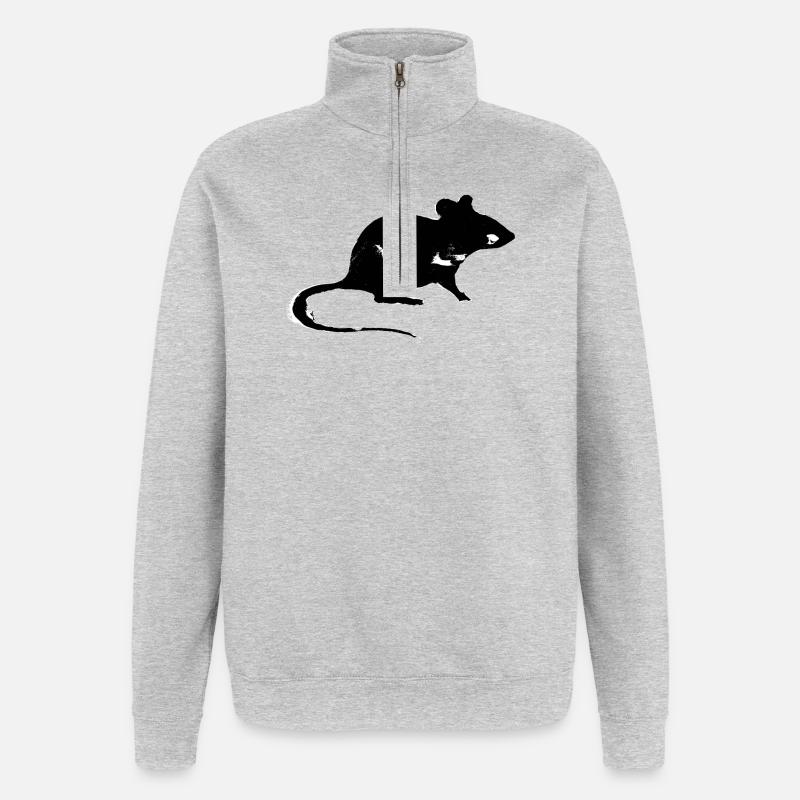 Rat - Sweat à zip 1/4 - gris chiné