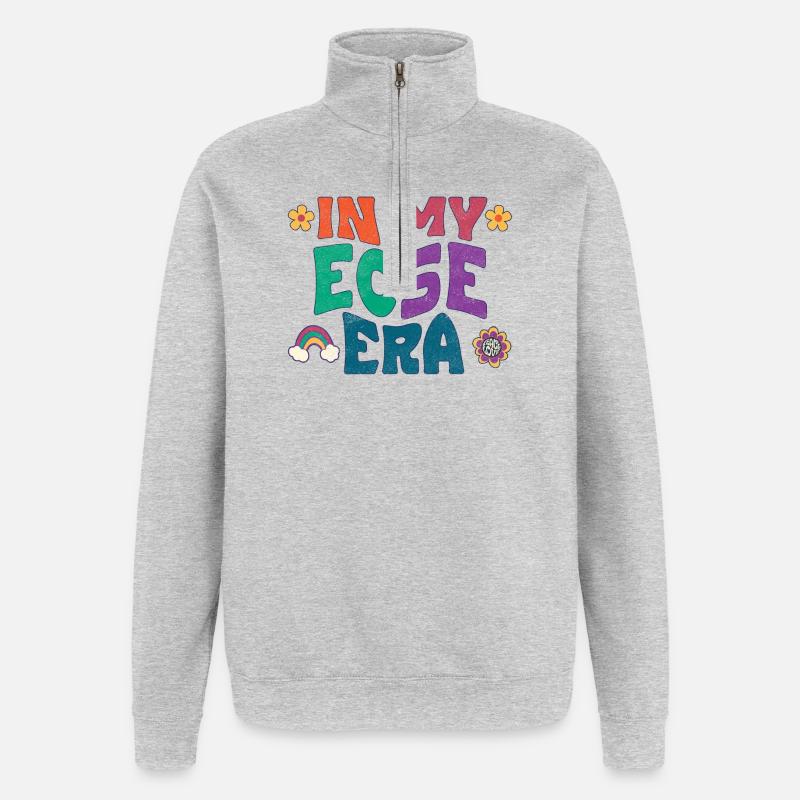 À mon époque ECSE - Sweat à zip 1/4 - gris chiné
