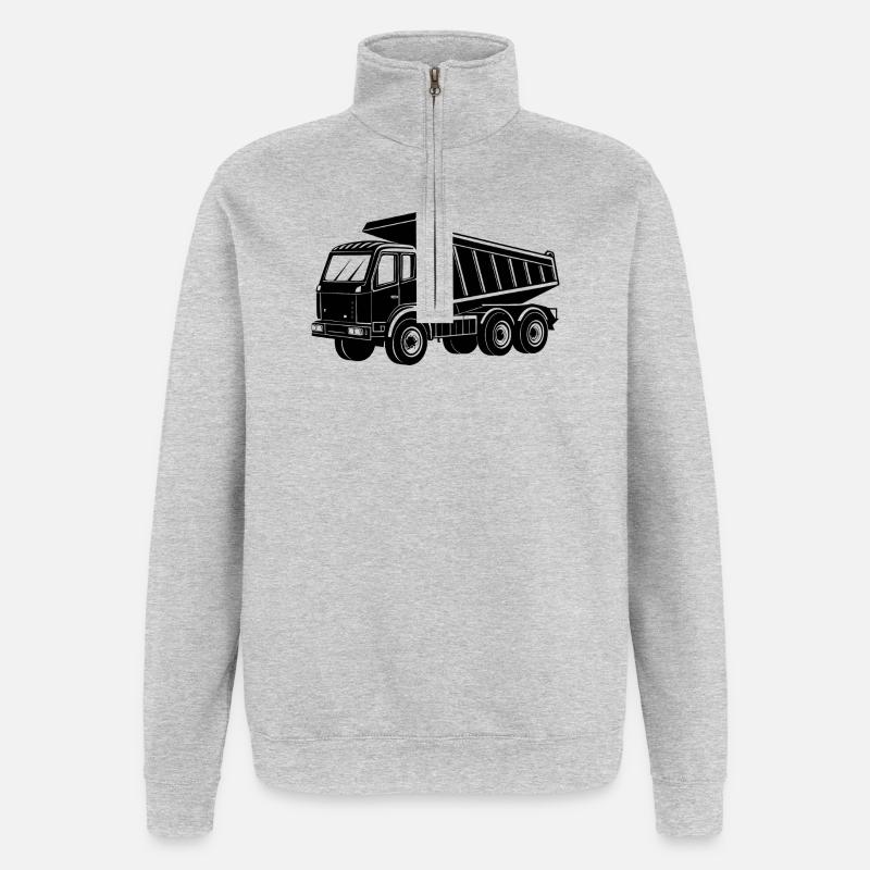 Benne - Sweat à zip 1/4 - gris chiné