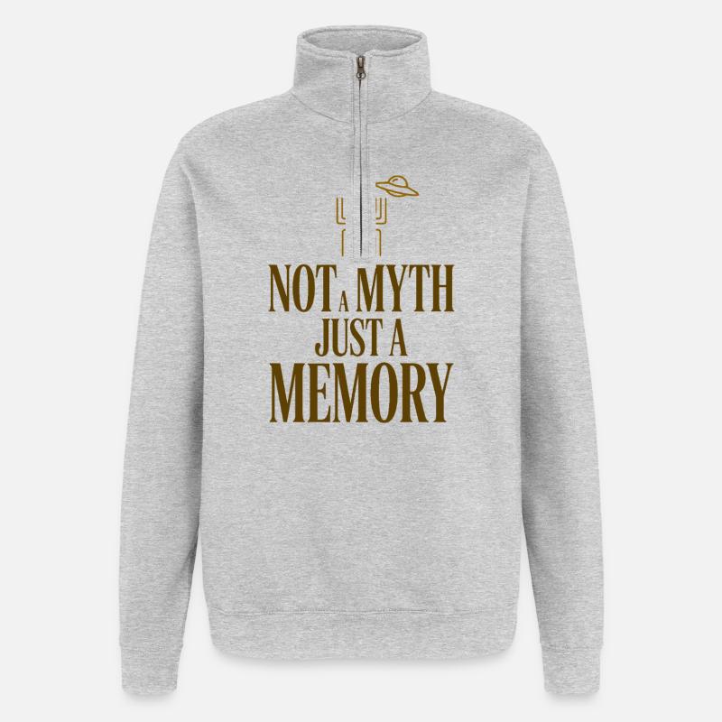 Pas un souvenir mythique - Sweat à zip 1/4 - gris chiné