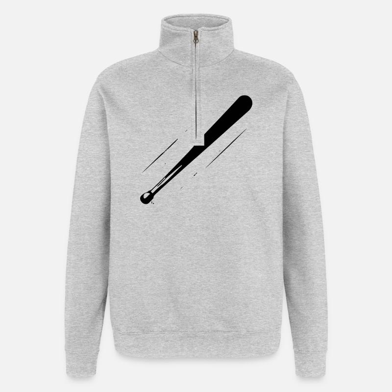 Baseball Bat Sketch - Quarter-Zip Sweatshirt - heather grey