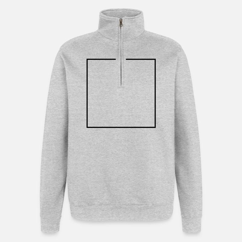 Square Empty - Quarter-Zip Sweatshirt - heather grey