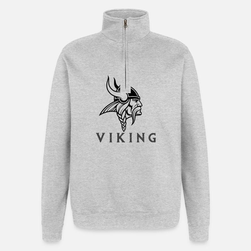 Viking - Sweat à zip 1/4 - gris chiné