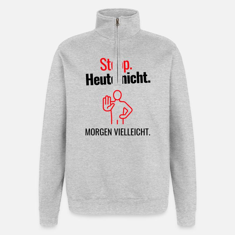 Stopp - Quarter-Zip-Sweatshirt - Grau meliert