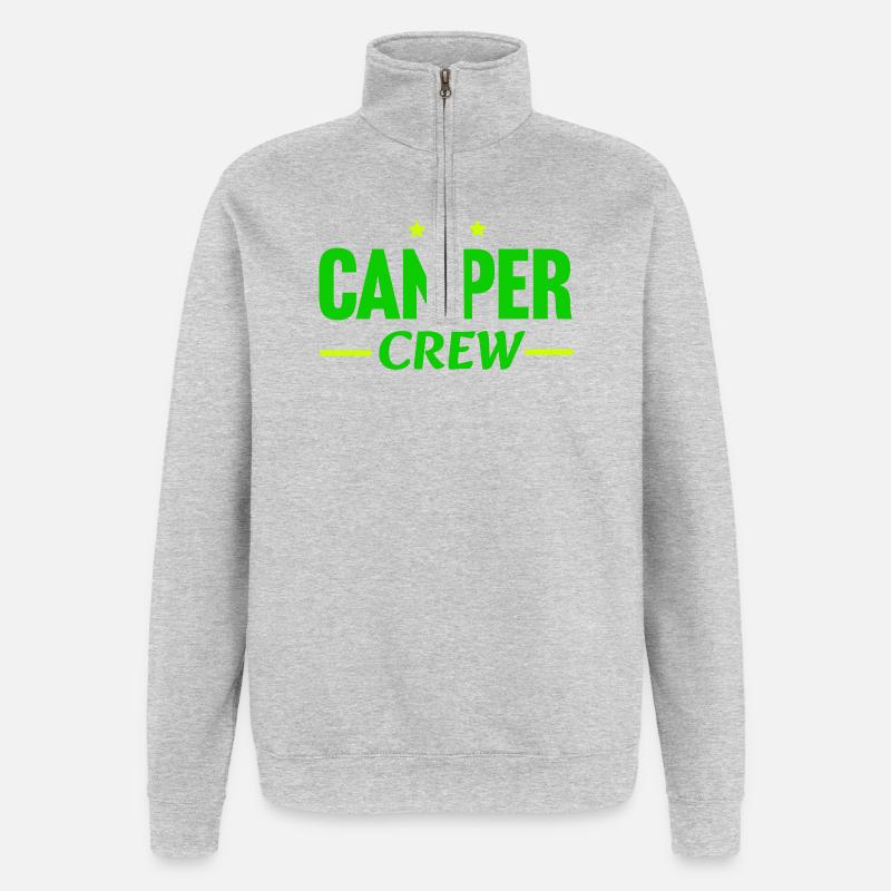 Camper Crew - Quarter-Zip-Sweatshirt - Grau meliert