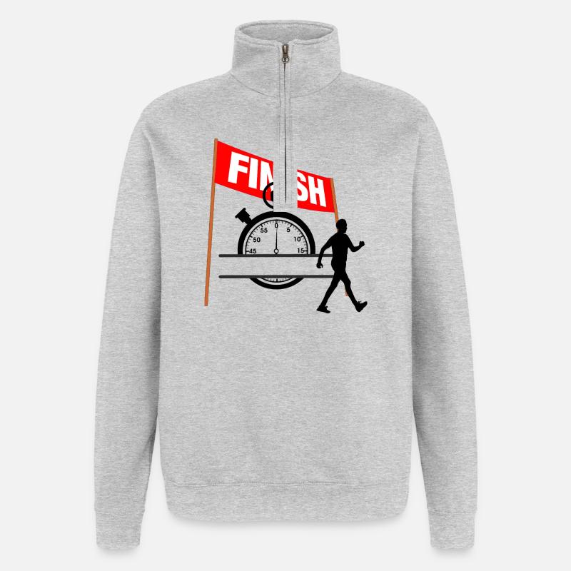 Temps d’arrivée marchant Hommes - Sweat à zip 1/4 - gris chiné