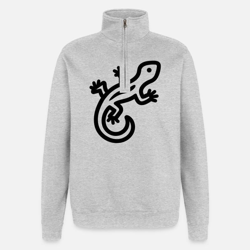 lizard - Quarter-Zip Sweatshirt - heather grey