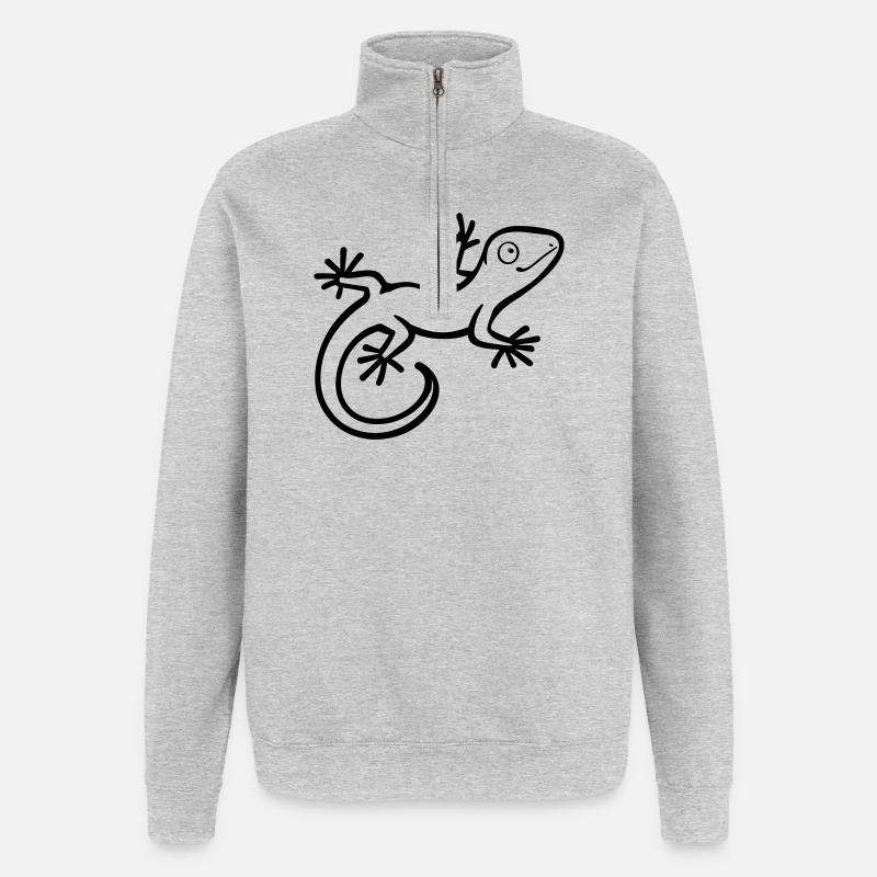 lizard - Quarter-Zip Sweatshirt - heather grey