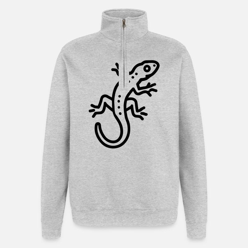 lizard - Quarter-Zip Sweatshirt - heather grey
