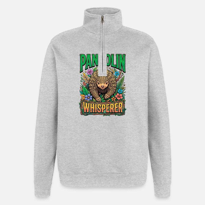 Pangolinflüsterer - Quarter-Zip-Sweatshirt - Grau meliert