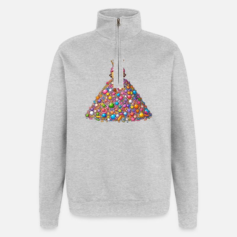 Crown Cupcake Sugar Summit - Quarter-Zip Sweatshirt - heather grey