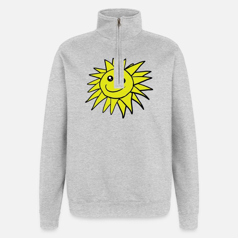 Sun Smile Face Suns - Quarter-Zip Sweatshirt - heather grey