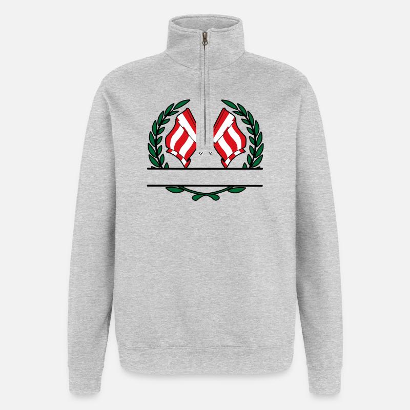 Eindhover Siegeswappen Custom - Quarter-Zip-Sweatshirt - Grau meliert