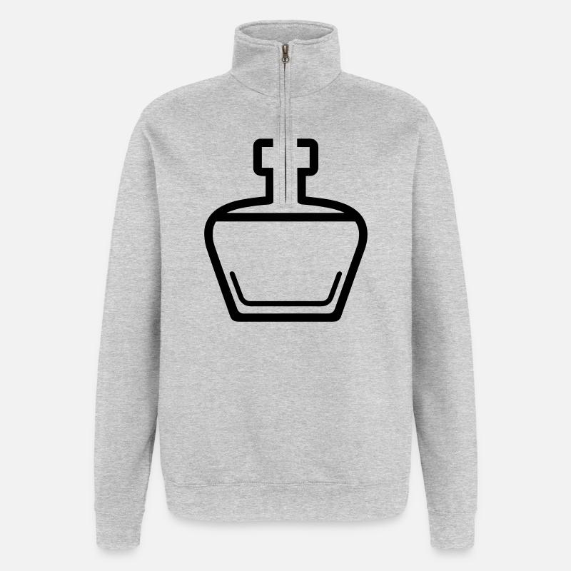 Parfümflasche - Quarter-Zip-Sweatshirt - Grau meliert