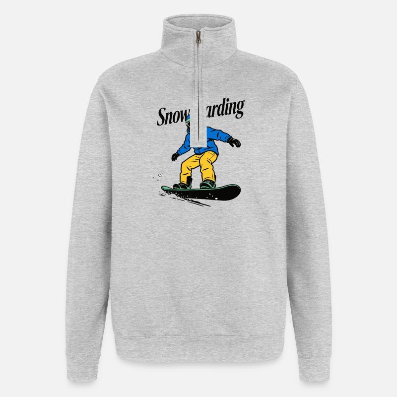 Snowboarder - Quarter-Zip-Sweatshirt - Grau meliert
