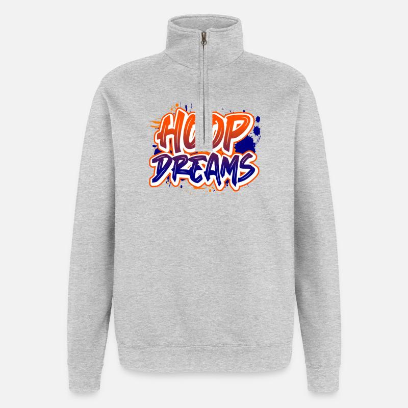 Hoop Dreams Graffiti Splash - Quarter-Zip-Sweatshirt - Grau meliert