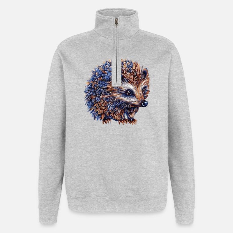 Igel Bunt - Quarter-Zip-Sweatshirt - Grau meliert