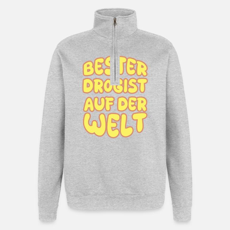 Beruf Drogist - Quarter-Zip-Sweatshirt - Grau meliert
