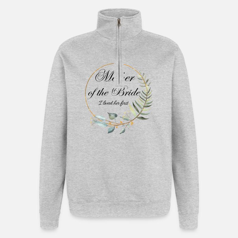 Mutter der Braut Floral - Quarter-Zip-Sweatshirt - Grau meliert