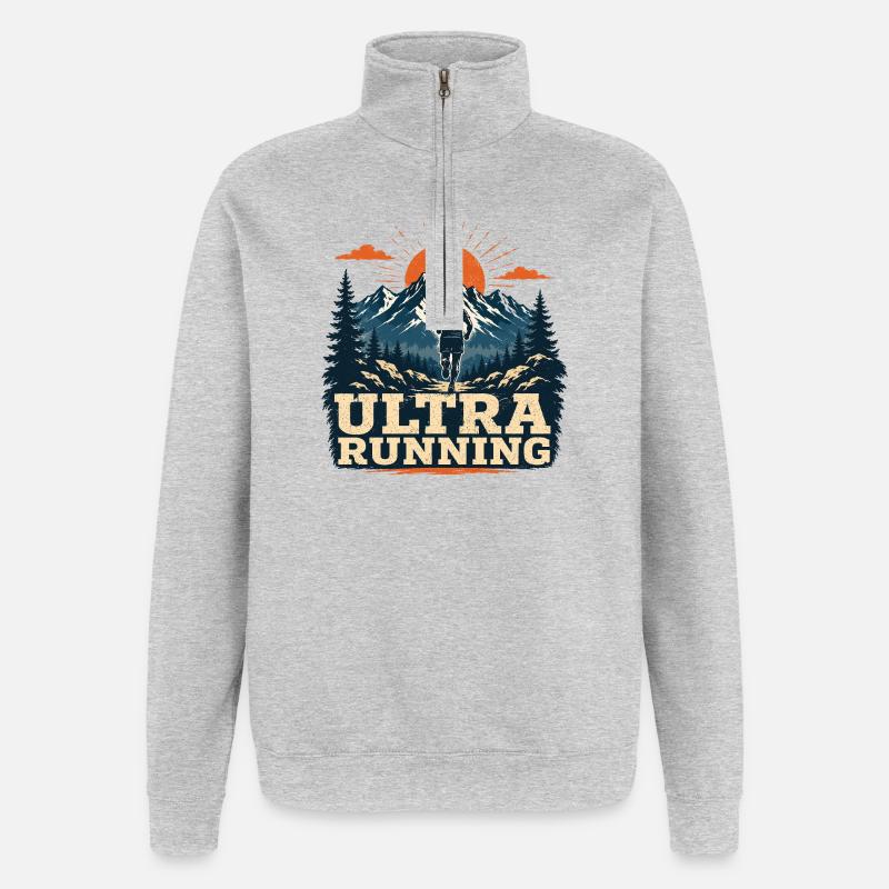 Ultra Running - Sweat à zip 1/4 - gris chiné