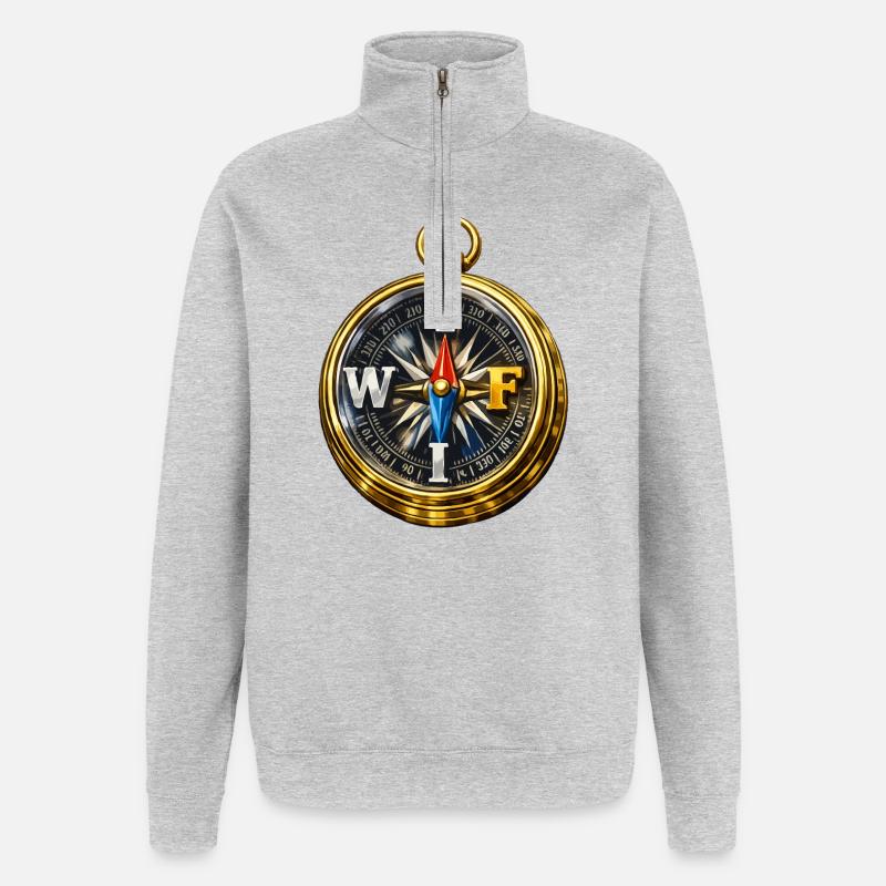 Compass mit WLAN - Quarter-Zip-Sweatshirt - Grau meliert