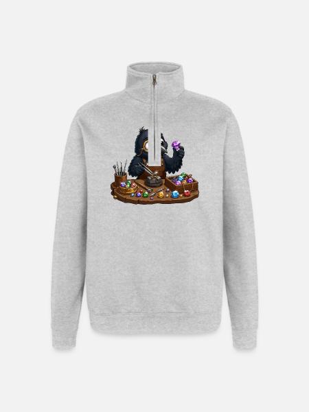 Jewel Raven in the Studio - Quarter-Zip Sweatshirt - heather grey