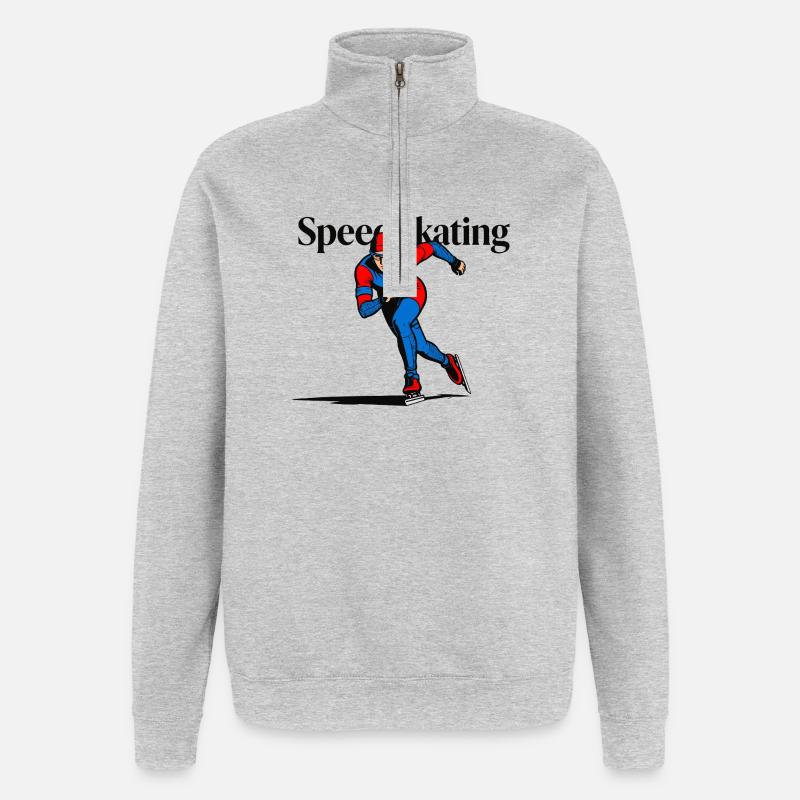 Eiskunstlauf - Quarter-Zip-Sweatshirt - Grau meliert