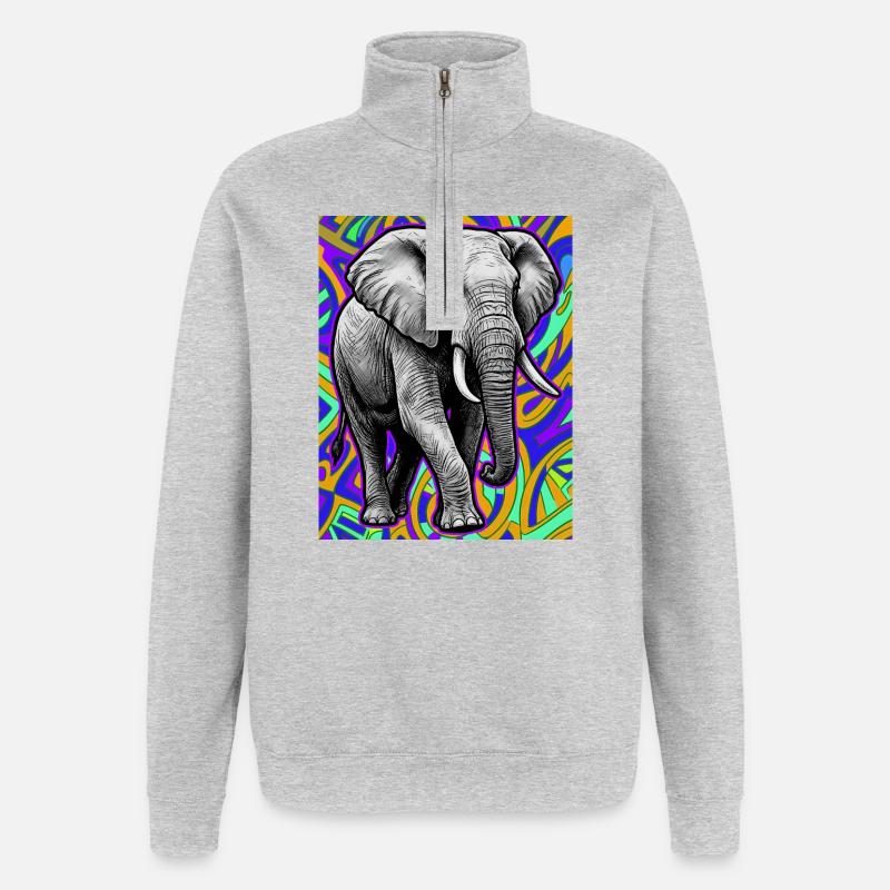 elephant - Quarter-Zip Sweatshirt - heather grey