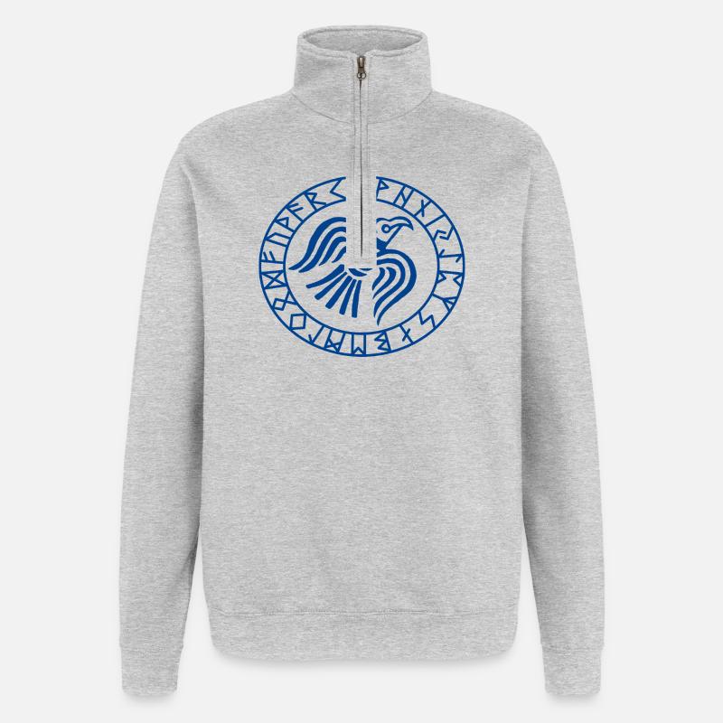 Wikinger Keltisches Symbol - Quarter-Zip-Sweatshirt - Grau meliert