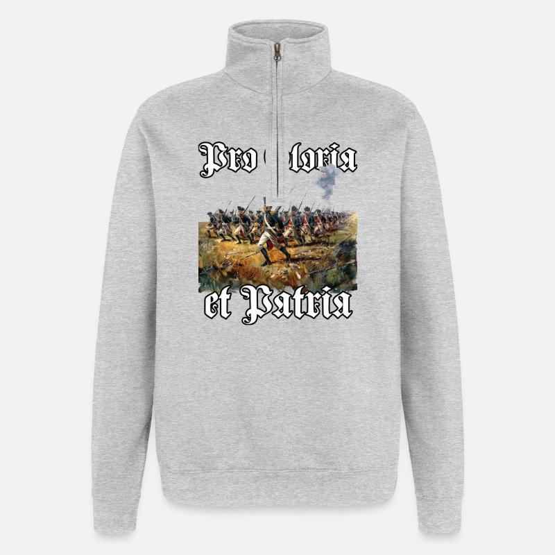 preußische armee preußen uniform preußisches - Quarter-Zip-Sweatshirt - Grau meliert