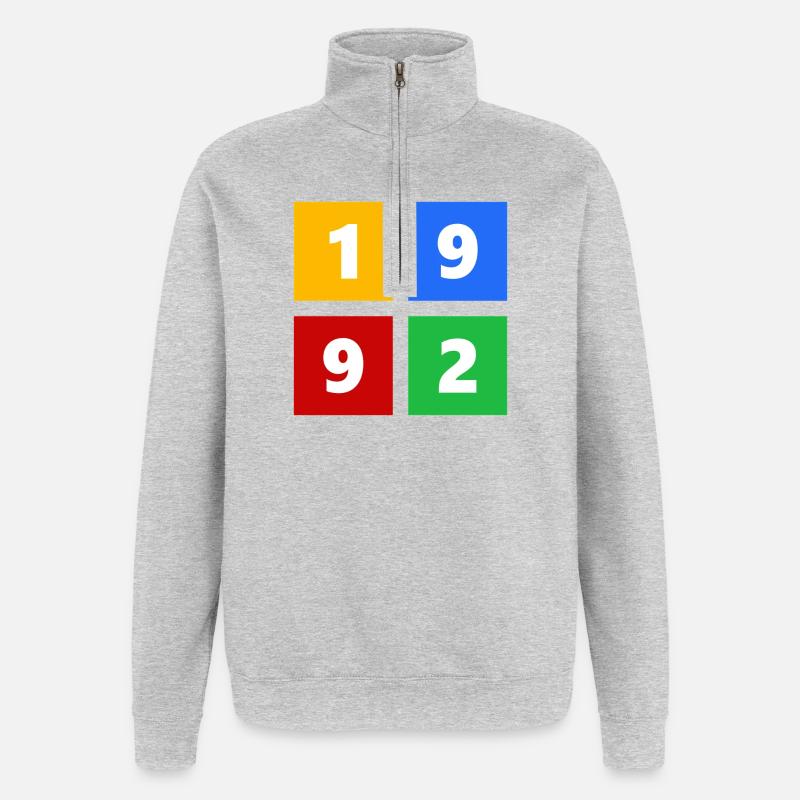 1992 - Sweat à zip 1/4 - gris chiné